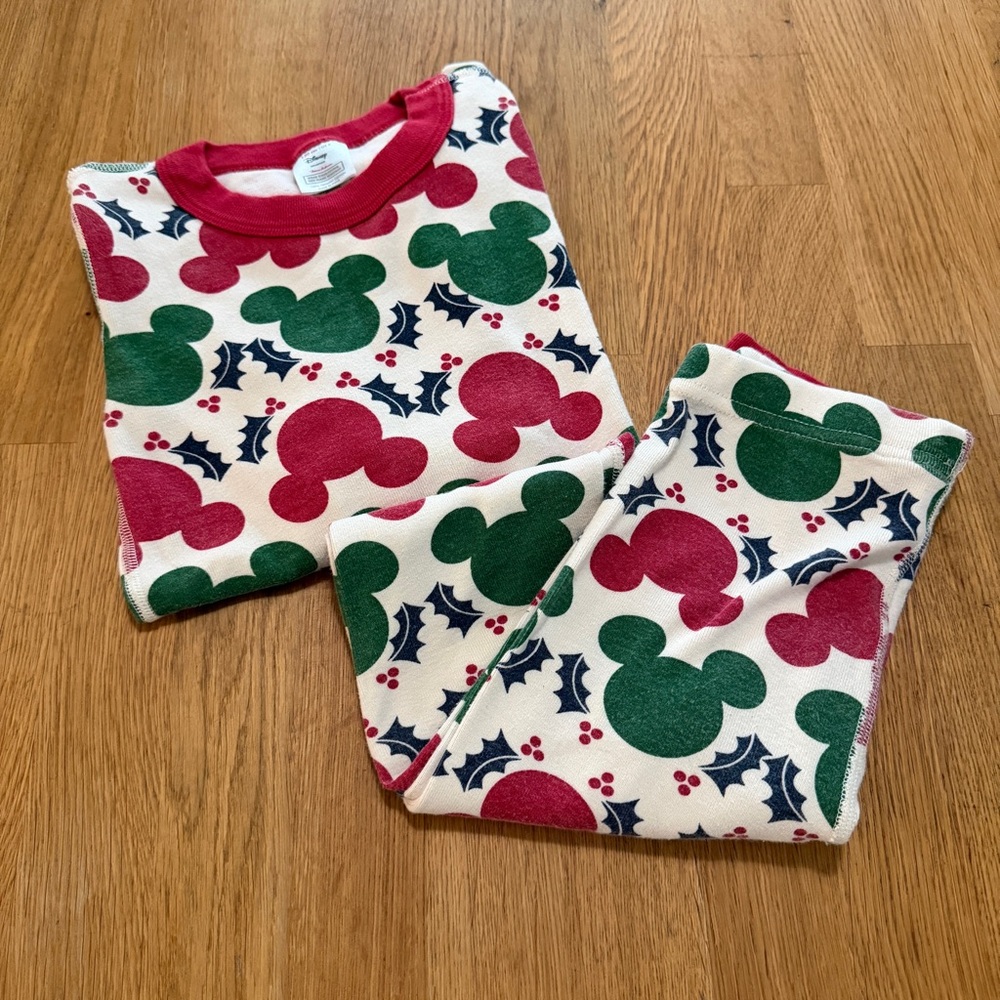 Hanna Andersson Disney 8 Christmas Mickey Long Sleeve Pajama Set Organic Cotton